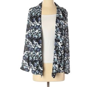 Anthropologie lush cardigan jacket blue floral S